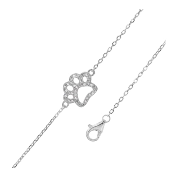 Pulsera Huella con Circón 17 cm + 3 cm de Alargue.