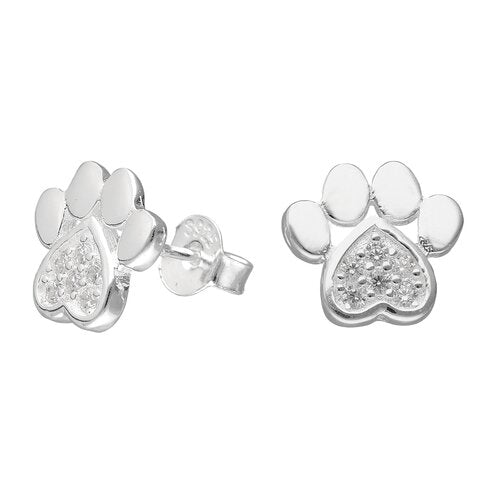 Aros Huella De Perrito Con Circon